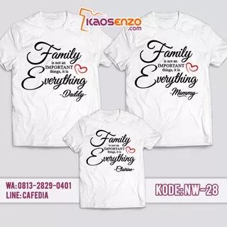 Kaos Keluarga | Kaos Ultah | Kaos Couple | Motif Tulisan Family NW 28 | Gratis Ganti Tulisan | Kaos Cauple Ulang Tahun Family