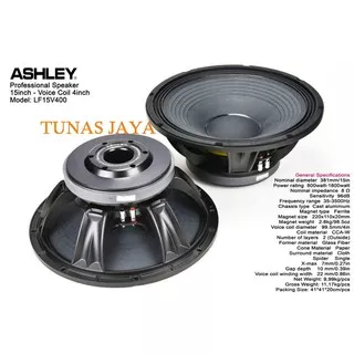 Speaker Ashley 15 Inch  LF15V400 Voice Coil 4 Inch  Profesional speaker ASHLEY  LF15V 400 Original