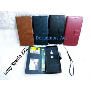 Leather Case Kulit Flip Cover Xperia Sony XZ2 Wallet Casing - Sarung Dompet