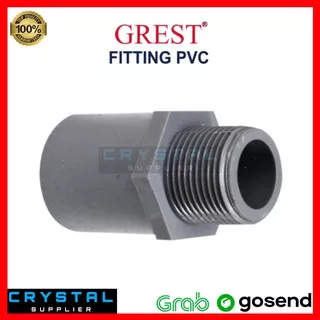 Sok Drat Luar GREST 1/2 x 3/4 inch PVC SDL Valve Socket Soket Sock s