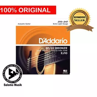 Senar Gitar Akustik Acoustic Daddario D addario D`Addario EJ10 Bronze