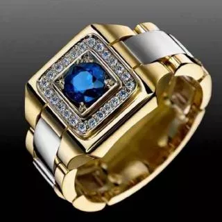 Cincin Safir Berlian Kristal Wanita Pria Perak Emas Baja Titanium Perhiasan Fashion Pernikahan Gold Rings