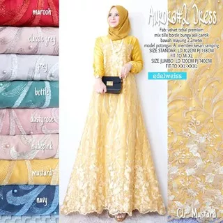 Terlaris EDELWEISS Aurora #2 Dress brokat bridal tile mewah cantik terbaru fashion muslim modern