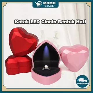 Kotak Cincin Bentuk Hati Dengan Lampu Led/Ring Box/Kotak Cincin Lamaran Pernikahan