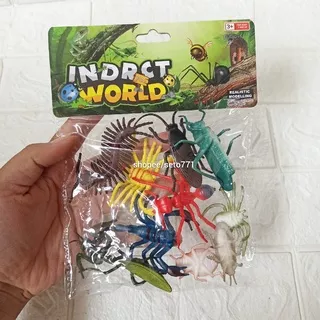 GY203 Mainan Serangga Mini Insect World Kalajengking Belalang Kecoa Karet Kelabang Laba-laba Cancorang