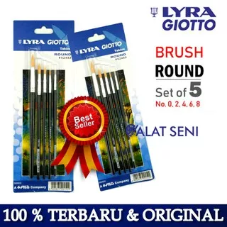 LYRA ART BRUSH SET ROUND & Round Set  / KUAS BULAT & PIPIH SET 5