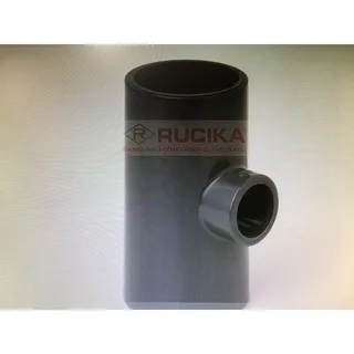 RUCIKA Vlok Tee PVC 2 x 1 1/4 AW / Tee Reducer Polos Tanpa Drat