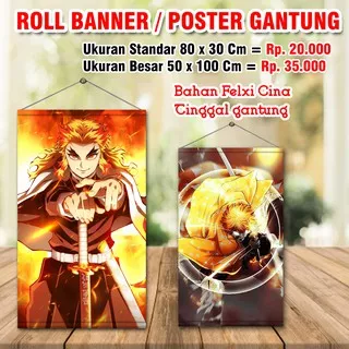 Roll Banner / Poster Gantung Anime, Kpop, Foto Sendiri
