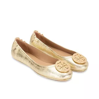 Sepatu TORY BURCH Flat Shoes Minnie Travel Ballet Gold ORIGINAL