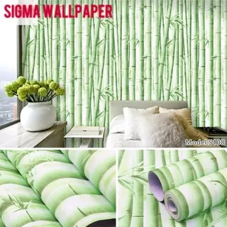 Wallpaper pohon bambu hijau 45cm x 10mtr ~ Wallpaper Sticker Dinding