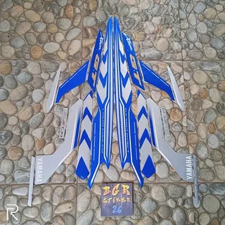 stiker/sticker striping list body motor yamaha xeon gt 2015 biru silver