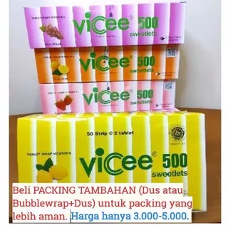 Vicee Vitamin C 500 / Vicee 500 mg 1 box / Vicee Lemon / Vicee jeruk/ Vicee Stroberi / Vicee Anggur