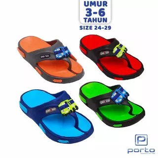 Sandal Jepit Anak laki laki Porto 602 K Size 24-29 Sandal Karet Tayo Ringan Empuk Original porto