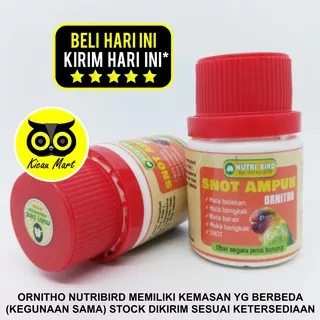 OBAT BURUNG ORNITHO NUTRIBIRD ATASI SNOT HIDUNG BERLENDIR MATA BENGKAK NGANTUK BERAK KAPUR OORNIFY