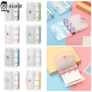 SUHE Creative Notebook Cover Mini Loose-leaf Refill Rings Binder Portable File Folder 3-hole Hand Account Diary Stationery Diary Book Inner Pages