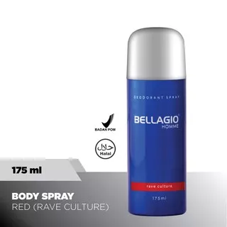 Bellagio Deodorant Spray Rave Culture (Red, 175ml)