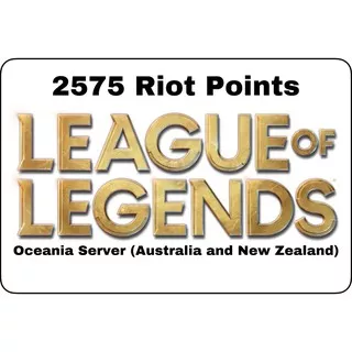 League of Legends AUD $25 Oceania Server 2575 Riot Points Gift Card Digital Code