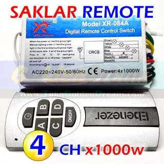 HQ - Saklar Remote 4x atau 2x 1000w Wireless Switch AC 220v 4 atau 2 Channel RF Remot
