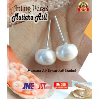 Anting Mutiara Lombok giwang mutiara Asli Air Tawar earrings Anting Perak Asli  Anting Silver AP001