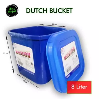 Box ice cream biru untuk dutch bucket hidroponik 8 liter