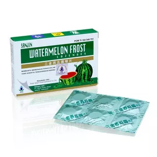 Sanjin Watermelon Frost Lozenges Obat Sariawan Dan Radang Tenggorokan - 12 Tablet