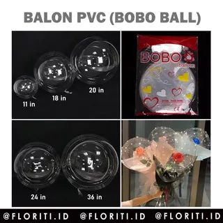 (50 pcs) Balon PVC Transparant 11 18 20 24 36 inch Merk Bobo dan Cup