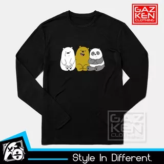 Kaos We Bare Bears Ice Bear grizzly Panda PanPan 3 Beruang Baju Cewek Dewasa Remaja Lengan Panjang