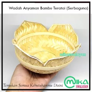 Wadah makanan Serbaguna | Wadah Bambu Bunga | wadah Anyaman Bambu | wadah Anyaman Bambu Pincuk