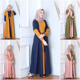 (????????????) baju gamis wanita terbaru 2020 dress muslim remaja kekinian Rasya ALL SIZE FIT L