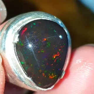 batu kalimaya black opal solid opaque asli banten jarong mantabb