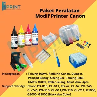 Paket Infus Lengkap Canon PG810 CL811 PG47 CL57 PG745 CL746 PG510 CL511 PG210 CL211 Printer Canon