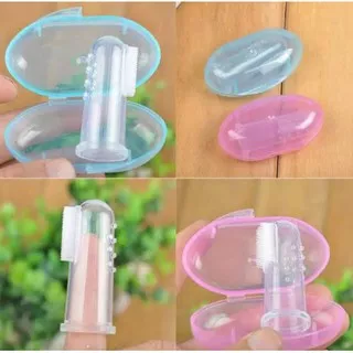 Teether Sikat Gigi Anak Bayi Bahan Silikon Menyikat Gusi sikat lidah Lembut Aman newborn with box