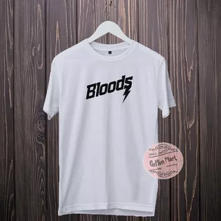 Kaos Distro Bloods Cowok Cewek Katun Combed / Baju Kaos Pria Wanita Distro Lengan Pendek Dewasa Jumbo Oblong Laki Laki Perempuan Big Size Premium Murah Keren Terbaru Kekinian Original Bandung