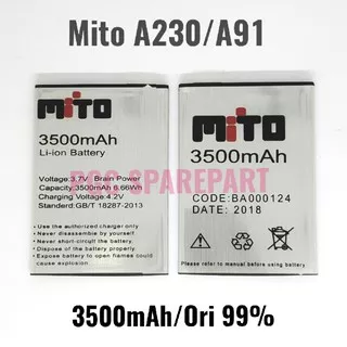 Baterai Original 99 Persen Mito A230 - A91 Fantasy Fly - BA-00124 - BA000124 - Batre Batrei