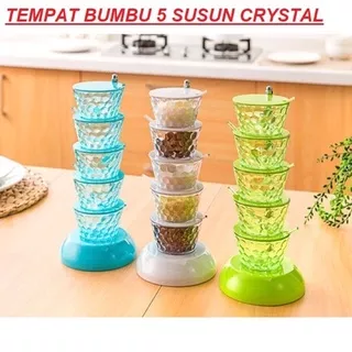 (TEMPAT BUMBU CRYSTAL) Tempat bumbu susun tempat bumbu acrylic tempat bumbu camtik elegan