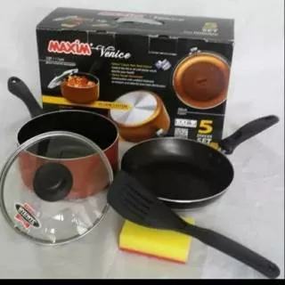 Maxim venice set 5 pcs / panci wajan teflon / fry pan teflon