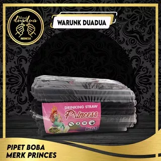 Sedotan Bubble Merk Princess / pipet bubble / ice blend / sedotan black 200 Pcs