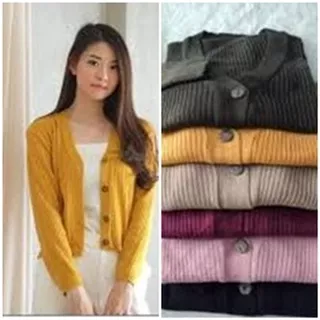 Cardigan - cardy crops batok - kardigan rajut wanita