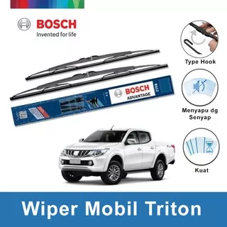 Bosch Sepasang Wiper Kaca Mobil Mitsubishi Triton Advantage 21 & 19