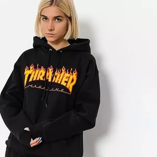 Thrasher jaket sweater hoodie thrasher api hitam hoodie pria wanita ready size M sampai XL