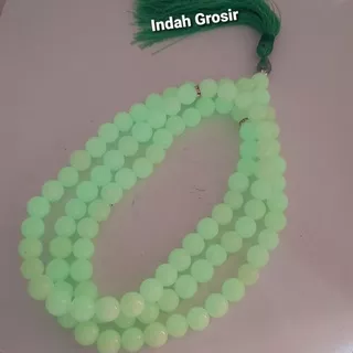 Tasbih BATU FOSFOR POSPOR Hijau Bercahaya Tasbih 10mm 99Butir ASLI Batu Fosfor Hijau