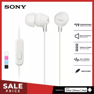 Earphone Sony MDR-EX15AP Handsfree In-ear With Microphone - White SONY Earphone Headset Headphone Original