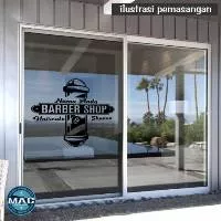 STICKER STIKER BARBER SHOP CUTTING STICKER KACA POTONG RAMBUT style 2