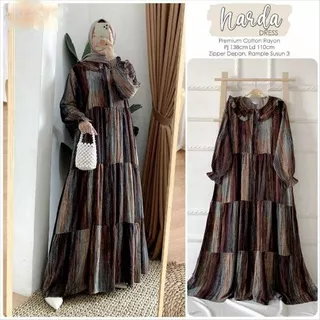 NARDA DRESS GAMIS RAYON MOTIF KAYU BUSUI ATASAN HITS HOMEY DRESS TERBARU KEKINIAN DAILY