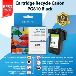 Catridge Tinta Canon PG810 Black New Cartridge PG 810 Katrid PG-810 Hitam Printer IP2770 MP258 MP287