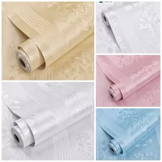 Wallpaper Dinding Polos Putih Krem Biru Pink Hijau Abu-abu Polos  Bertekstur Salur Batik Mewah Elegan Premium Ruang Tamu