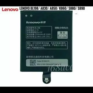 Baterai Batre Lenovo BL198 BL198 A830 A850 A859 K860 S880 S890 Battery Lenovo BL 198 S880