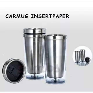 Car Mug Insert Paper / Tumbler Stainless Polos Termos Cup Gelas 460ml