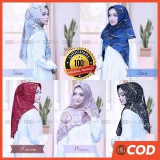 (Beli 1 Free 1) Kerudung Segitiga Instan Original Motif LV Printing High Quality