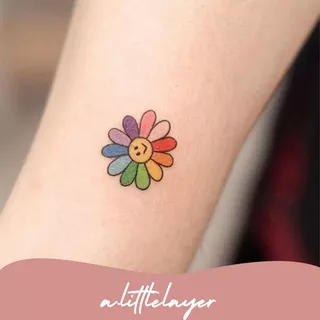 Colorful tattoo Rainbow tattoo Cute tattoo tato berwarna tato pelangi Positive vibes tattoo Temporary tattoo Sticker tattoo tato lucu tato warna warni tato korea |  a.littlelayer